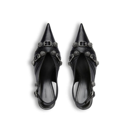 Black Calfskin High Heel Pumps