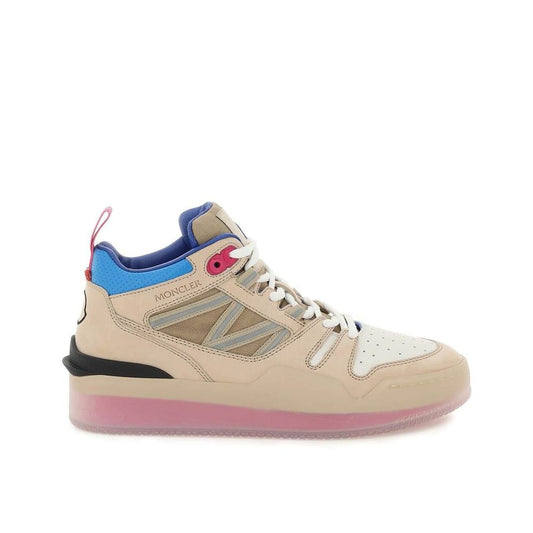Beige Leather Athletic Sneakers
