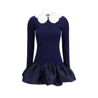 Blue Viscose Cocktail Dress