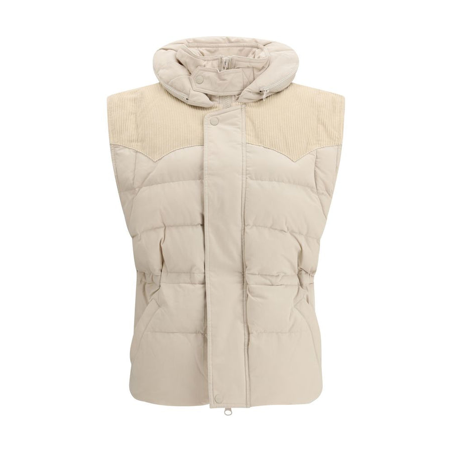 Beige Polyamide Sleeveless Jacket