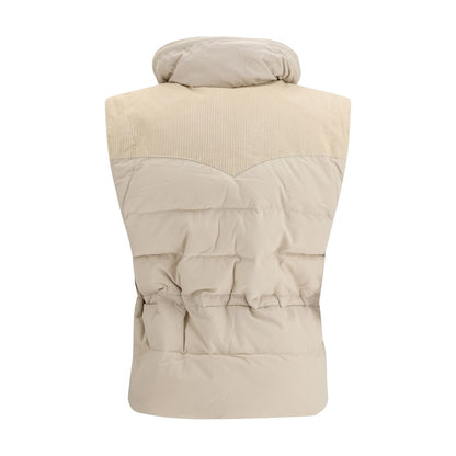 Beige Polyamide Sleeveless Jacket