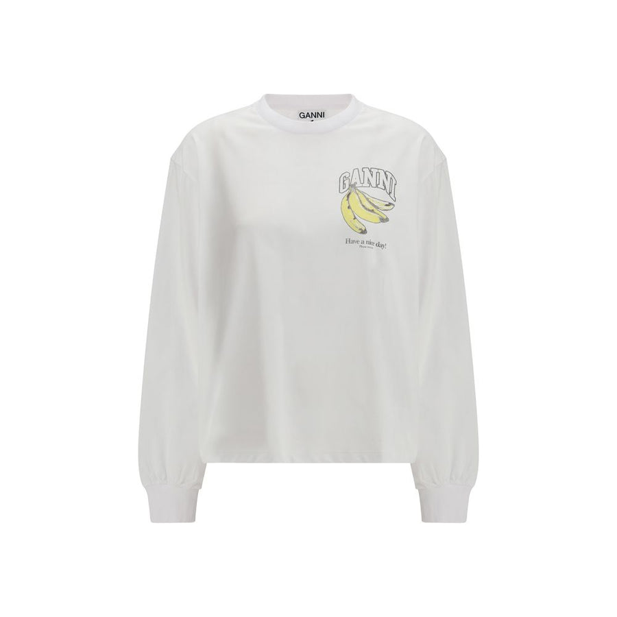 White Cotton Long Sleeve T-Shirt