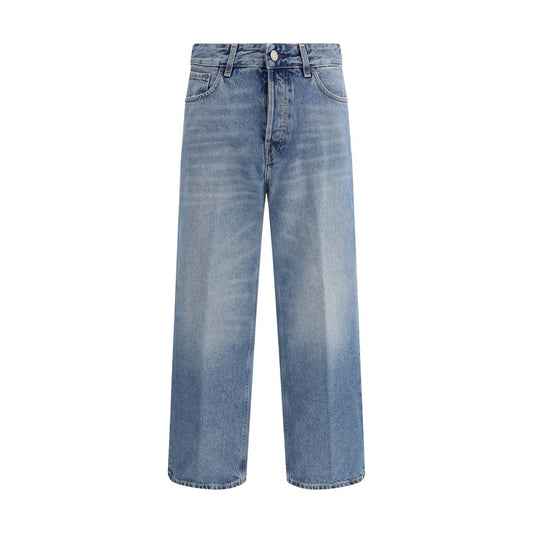 Blue Cotton Boyfriend Jeans