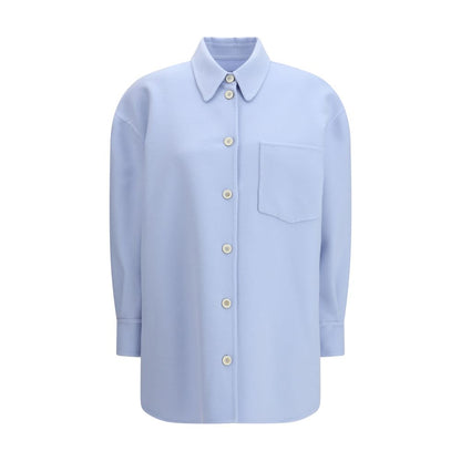 Blue Fleece Wool Shirt