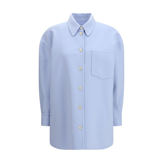 Blue Fleece Wool Shirt