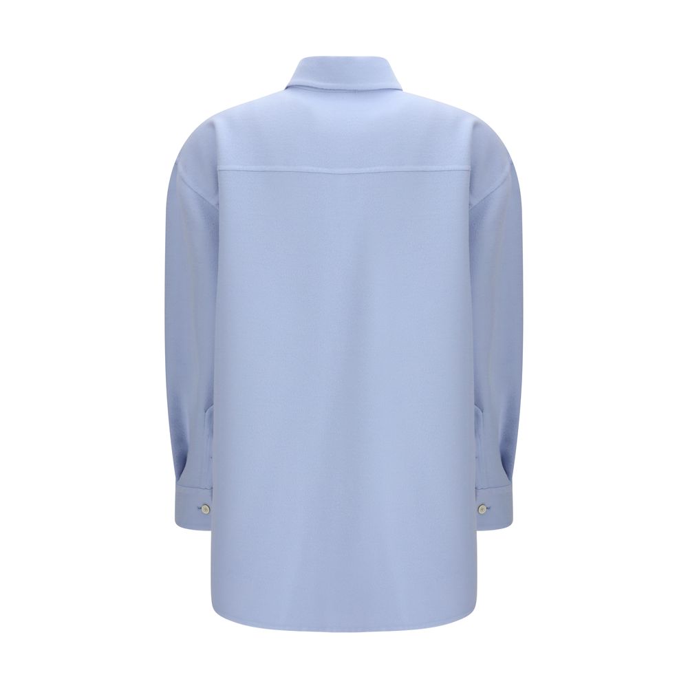 Blue Fleece Wool Shirt