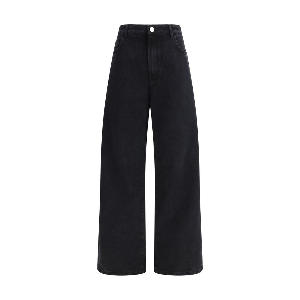 Black Cotton Relaxed Fit Jeans