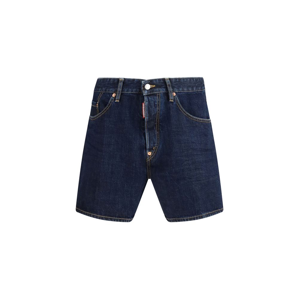 Blue Cotton Bermuda Shorts