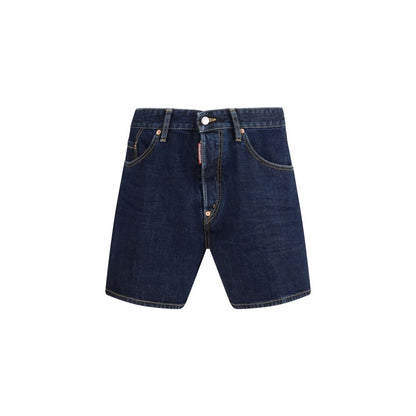 Blue Cotton Bermuda Shorts