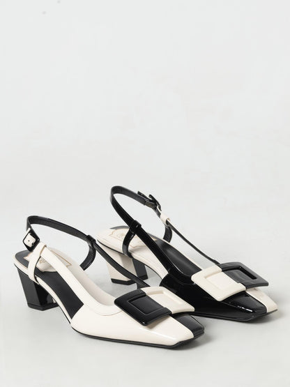 Black Leather High Heel Pumps