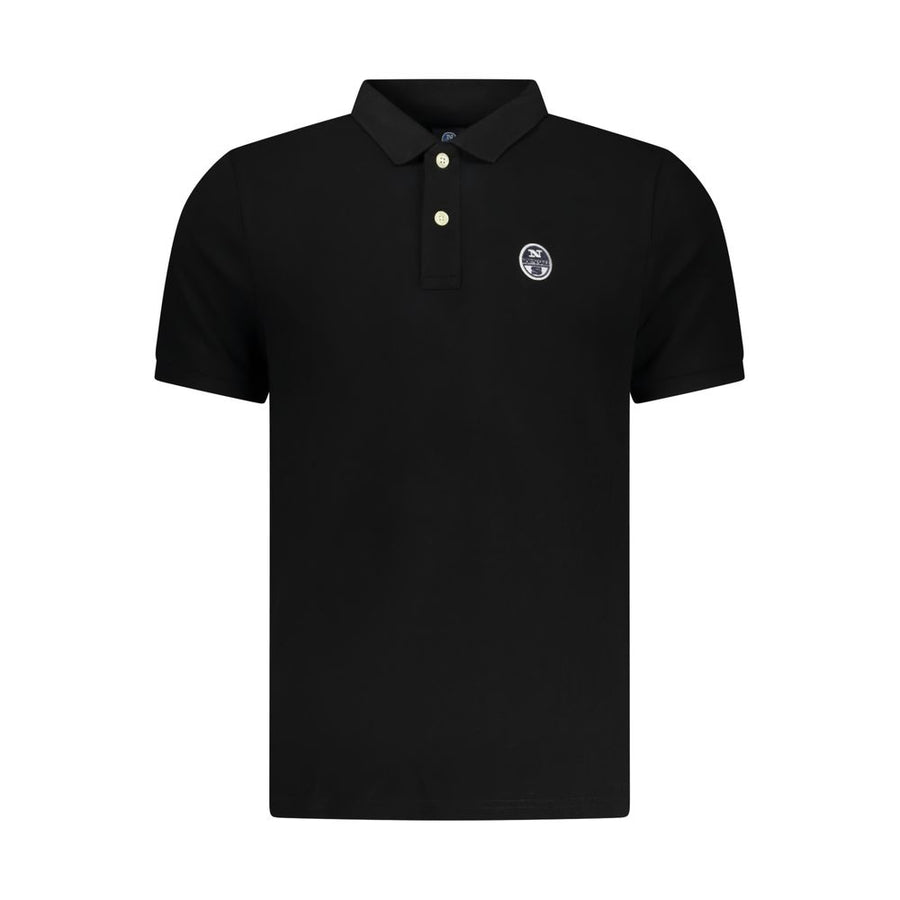 Black Cotton Mens Polo Shirt