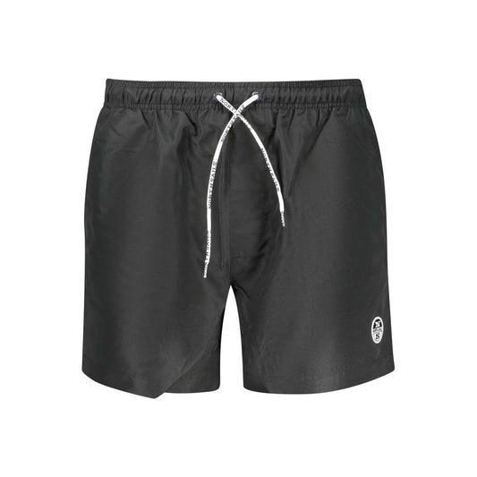 Black Polyester Men's Swim Boxer