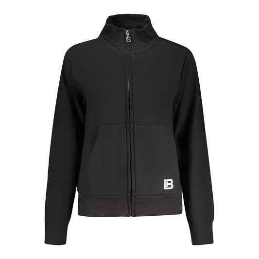 Black Cotton Women Sweatshirt