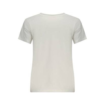 White Cotton Women T-Shirt