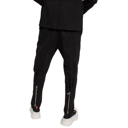 Black Cotton Casual Pants