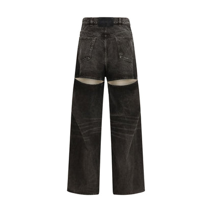 Black Cotton High-Waisted Jean