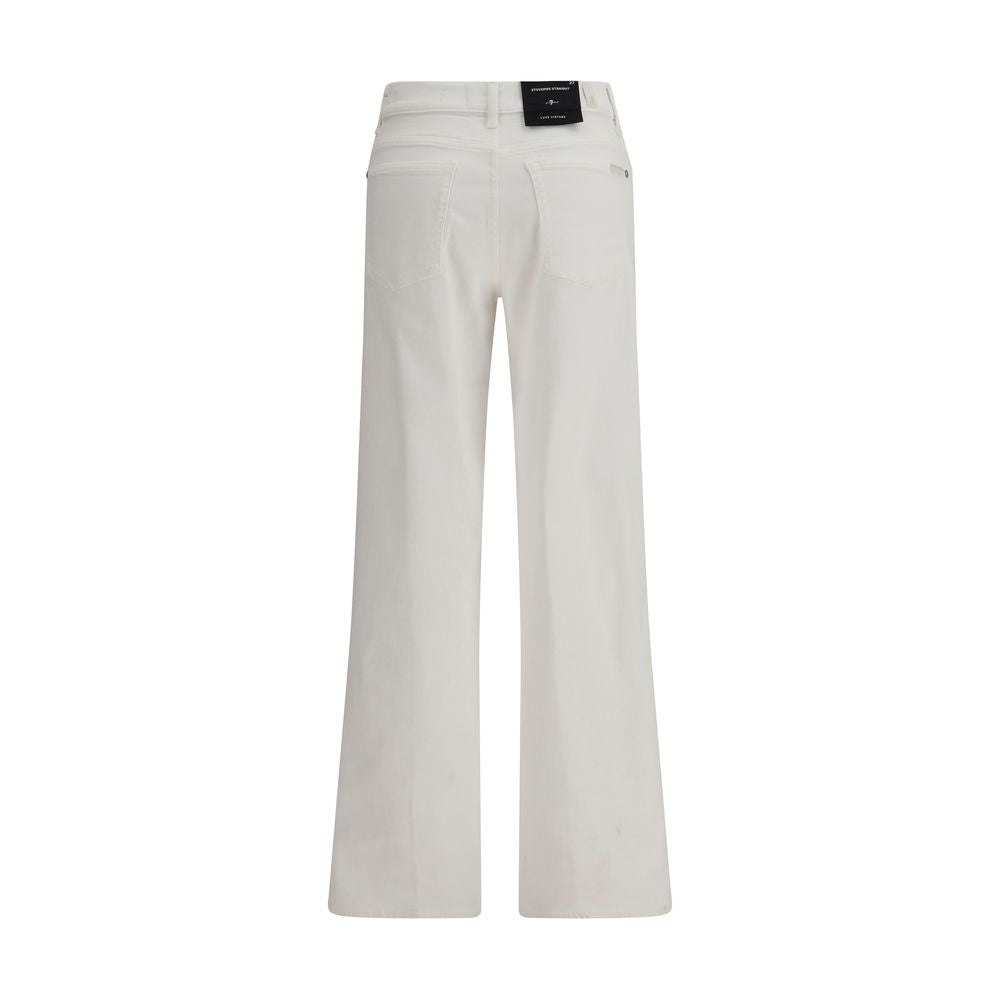 White Cotton Straight-Leg Jeans