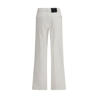 White Cotton Straight-Leg Jeans