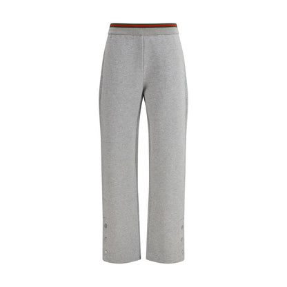 Gray Cotton Casual Pants