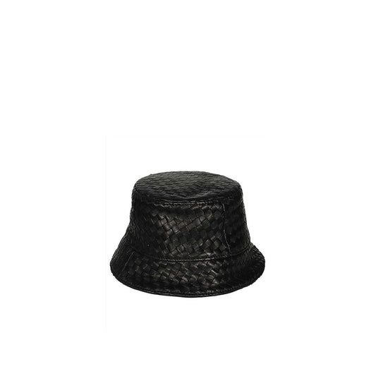 Black Lamb Leather Bucket Hat