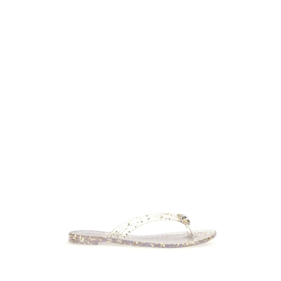 Gold Polyurethane Flat Sandals