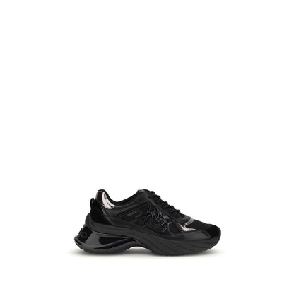 Black Calf Leather Bos Taurus Chunky Sneakers