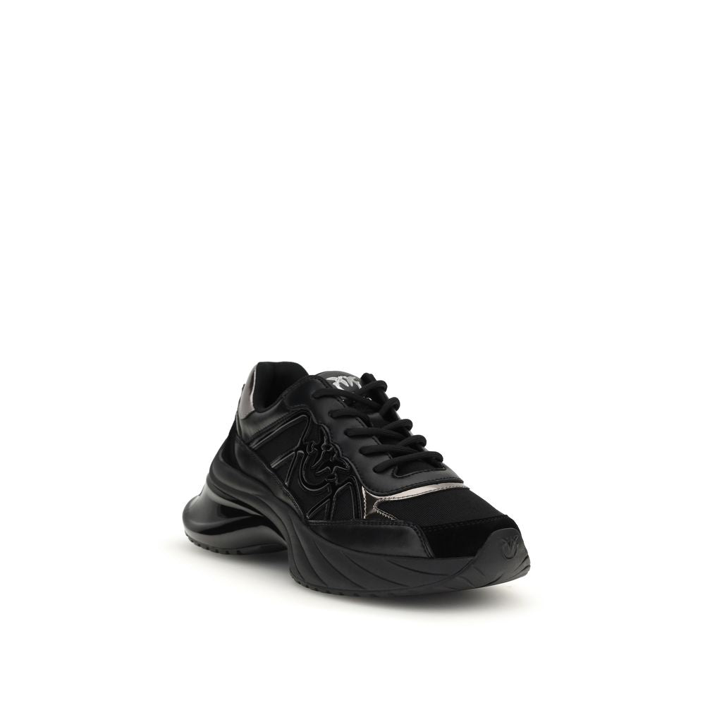 Black Calf Leather Bos Taurus Chunky Sneakers