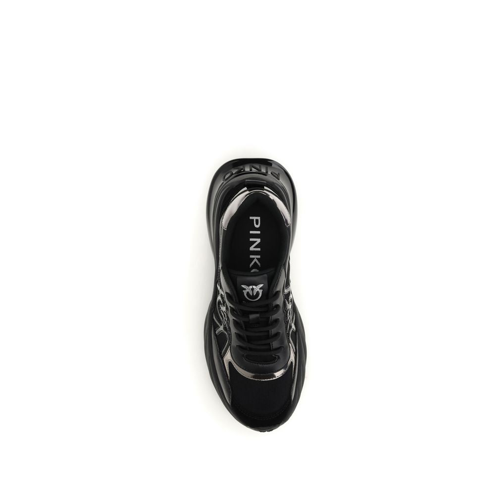 Black Calf Leather Bos Taurus Chunky Sneakers
