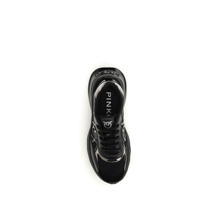 Black Calf Leather Bos Taurus Chunky Sneakers