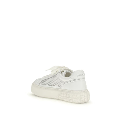 White Calf Leather Bos Taurus Platform Sneakers