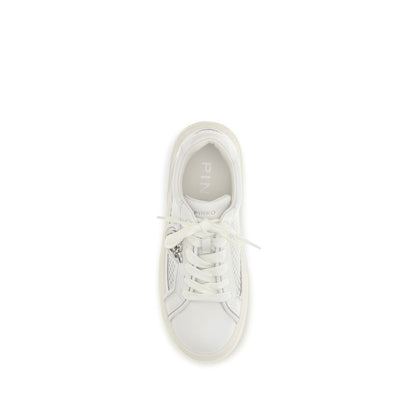 White Calf Leather Bos Taurus Platform Sneakers