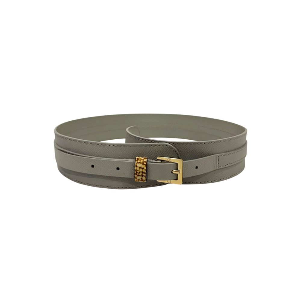 Grey Genuine Leather Women's Belt