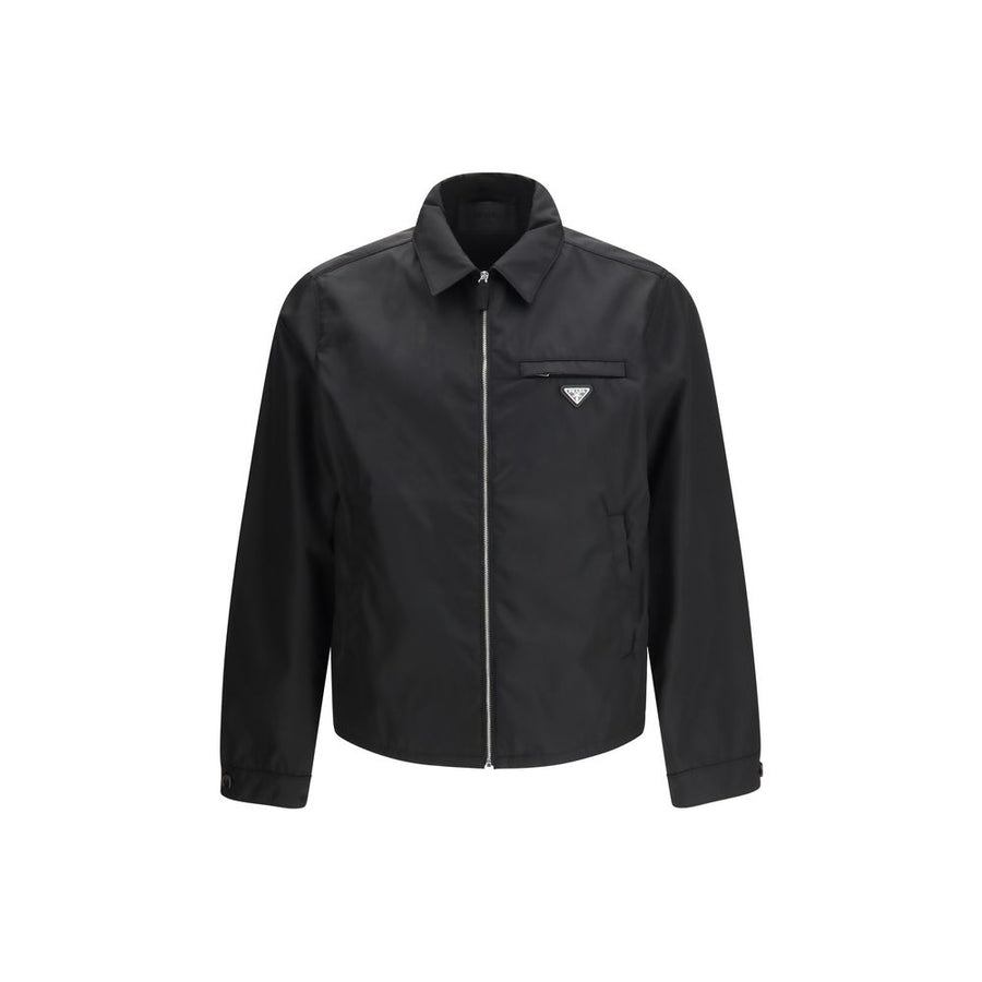 Black Recycled Polyamide Full-Length Jacket
