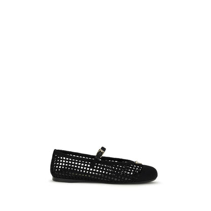 Black Cotton Ballet Flats