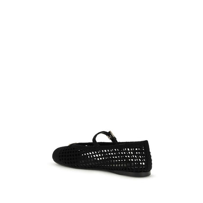 Black Cotton Ballet Flats
