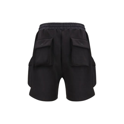 Black Cotton Bermuda Shorts