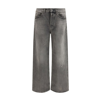 Gray Cotton Relaxed Fit Jeans