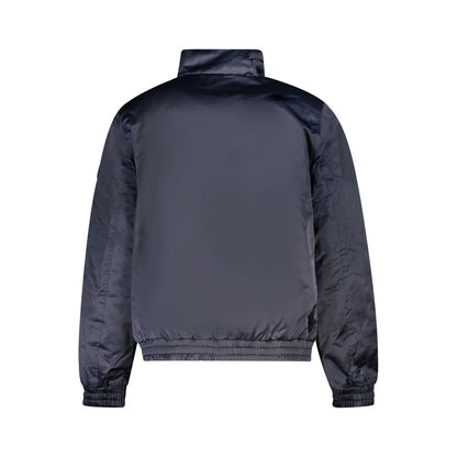 Blue Polyester Men Jacket