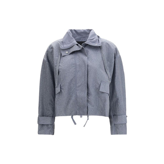 Blue Polyester Shell Jacket