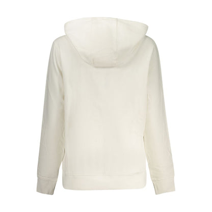 White Cotton Women Sweatshirt