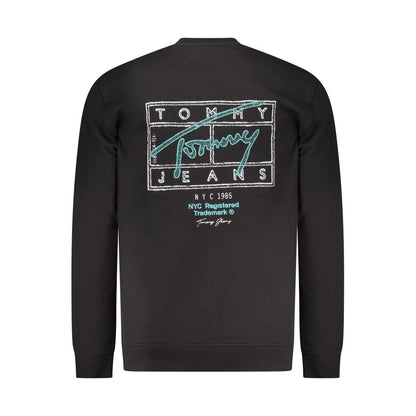 Black Cotton Men Sweatshirt