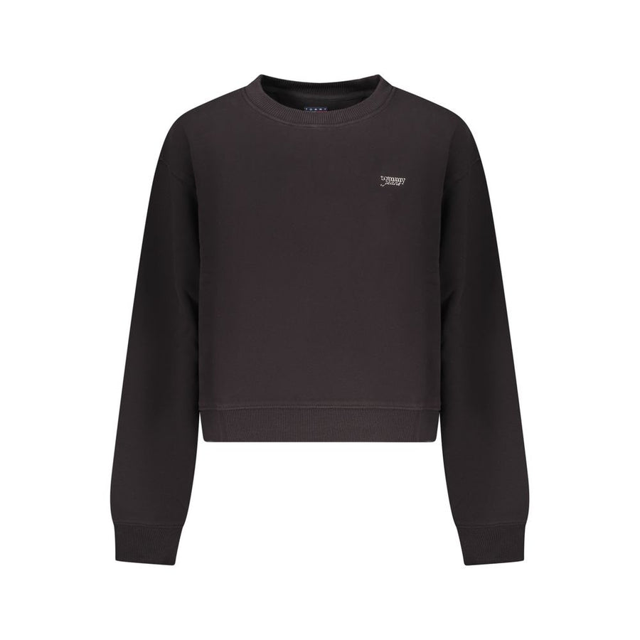 Black Cotton Women Sweatshirt