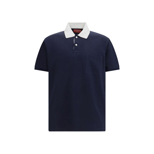 Blue Cotton Polo Shirt