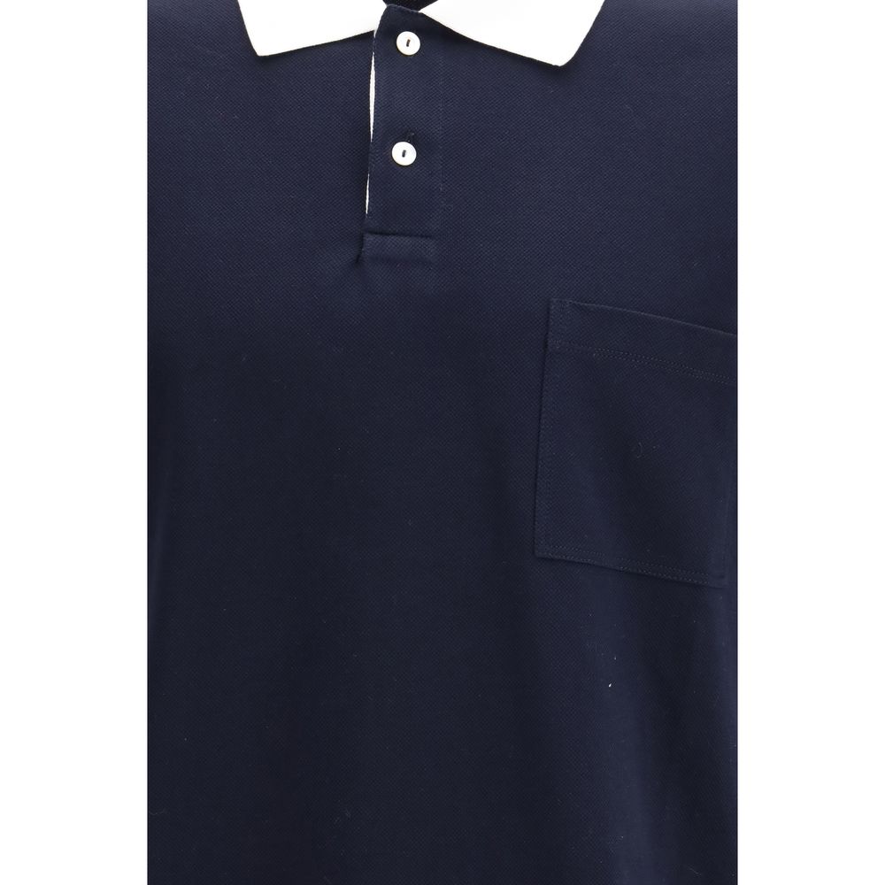 Blue Cotton Polo Shirt