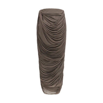 Brown Copper Midi Skirt