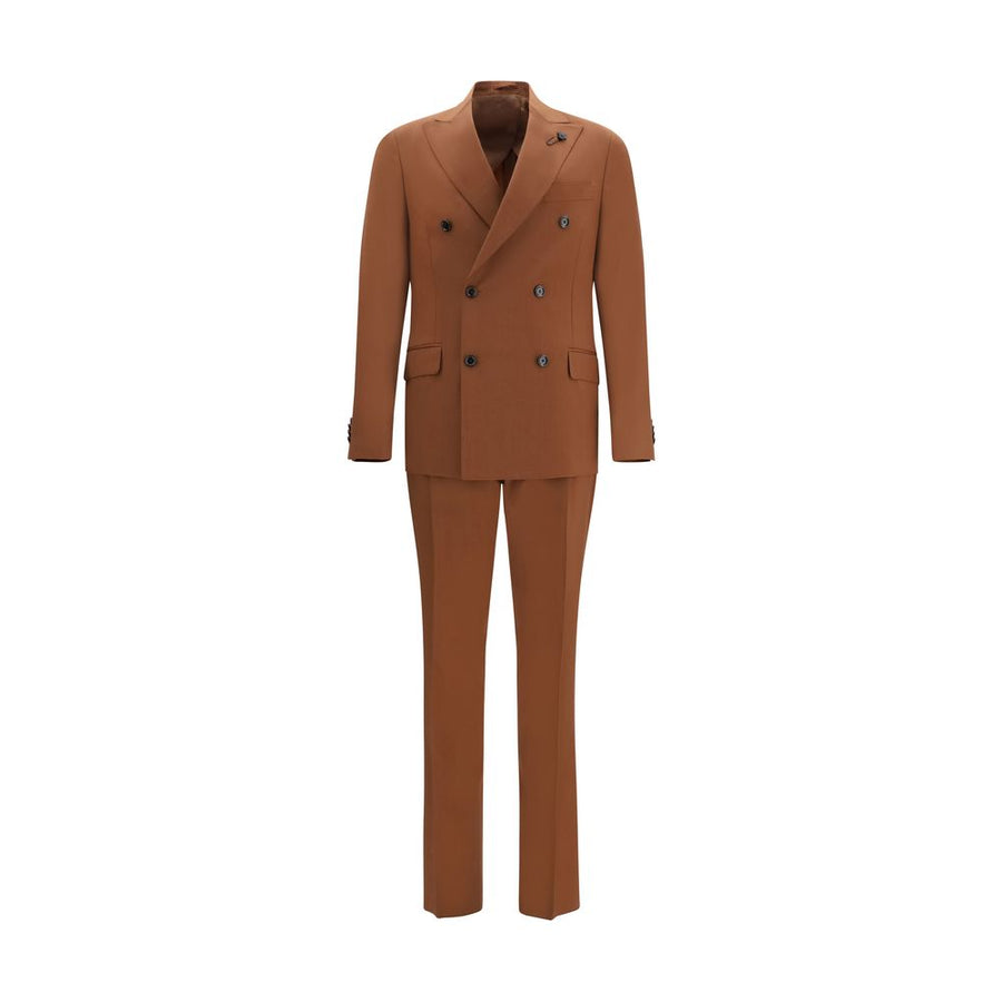Brown Cotton Two-Piece Suit