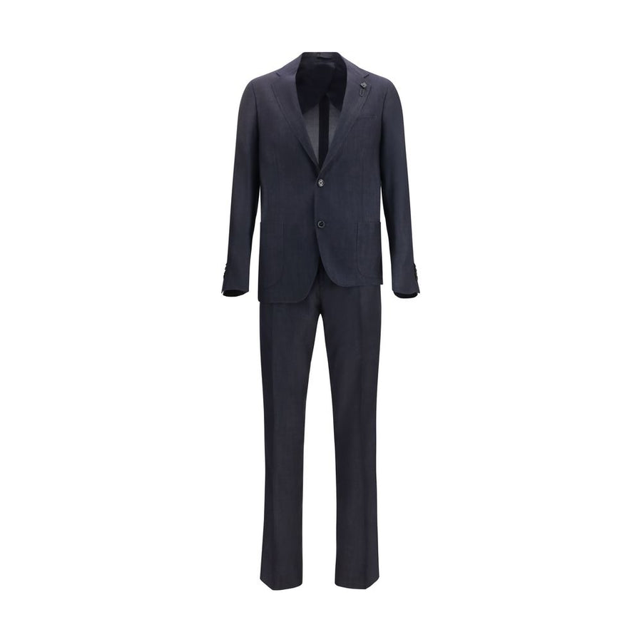 Blue Cotton Two-Piece Suit