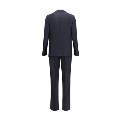 Blue Cotton Two-Piece Suit