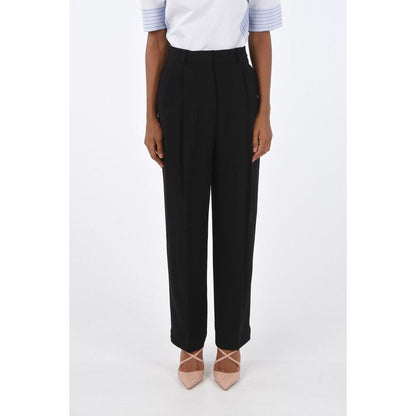 Black Acetate Casual Pants
