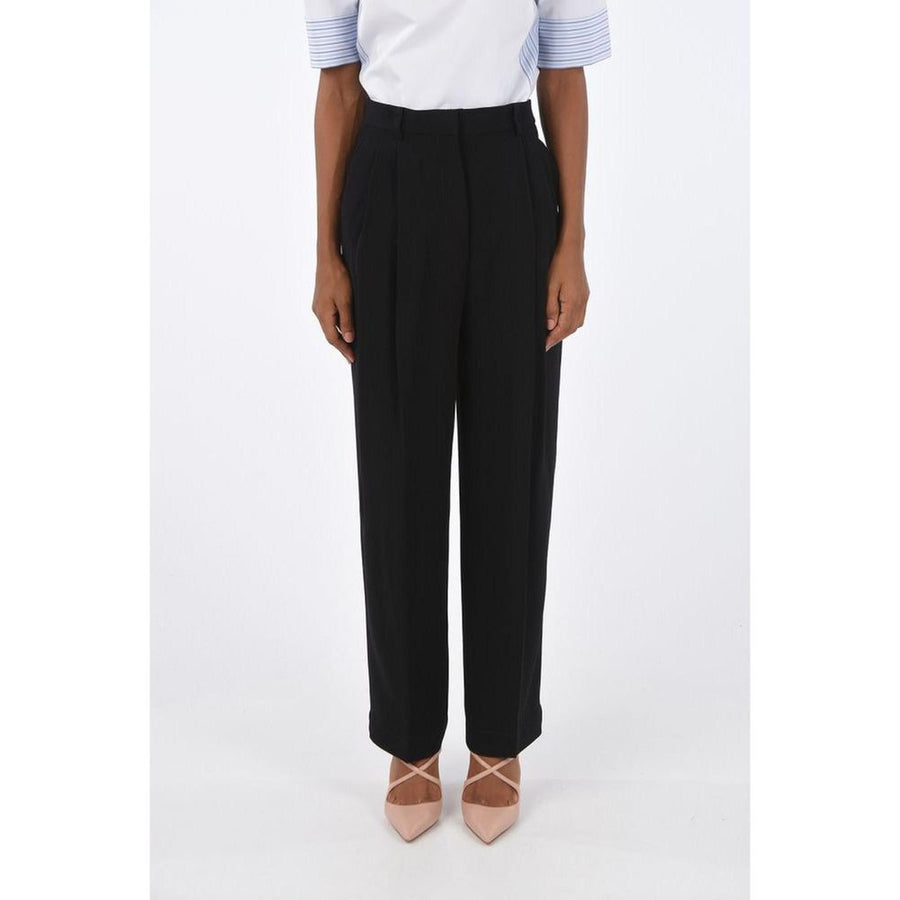 Black Acetate Casual Pants